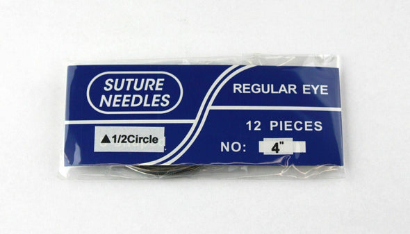 Veterinary Suture Needles Reverse Cutting 1/2 Circle, 4", Pack of 12 | Keebomed