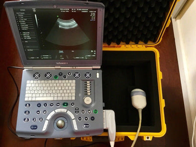 GE VOLUSON E PORTABLE ULTRASOUND MACHINE WITH 1 RAB 4D PROBE