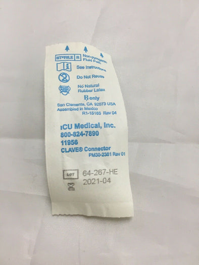 ICU Medical CLAVE CONNECTOR 11956--Lot of 50 (99KMD)