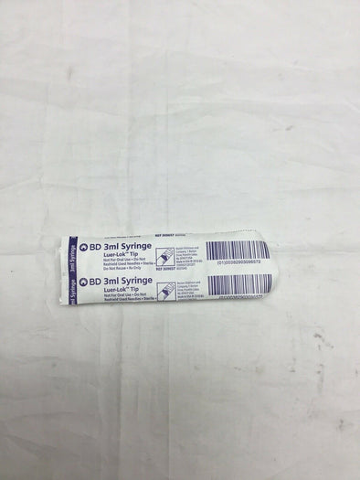 BD 3ml Syringe Luer-Lok Tip, Exp. 06/30/2023 (606KMD)