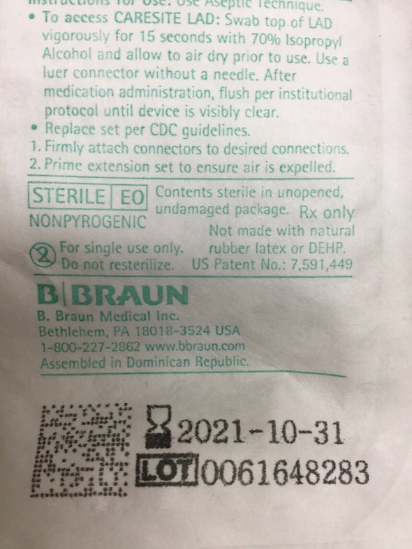 Braun Extension Set 8", Exp. 10/31/2021 (621KMD)