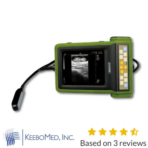 RKU-10 Best Veterinary Handheld Palm Ultrasound Scanner With Rectal Probe & Arm