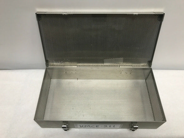 Stainless Steel Sterilization Case (L: 16 in; H: 3 5/8 in; W: 8 in) | KMCE-211