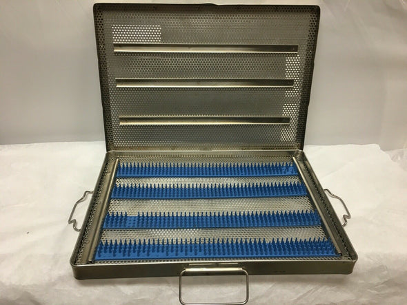 Secure Latching Instrument Holder Sterilization Tray | KMCE-38