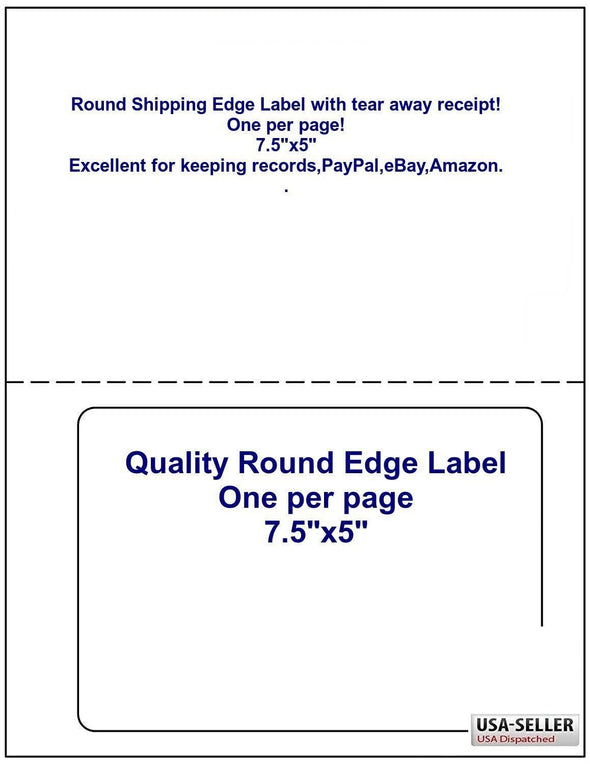 Shipping Labels with Tear Away Receipt, one per Page (Box of 1500)